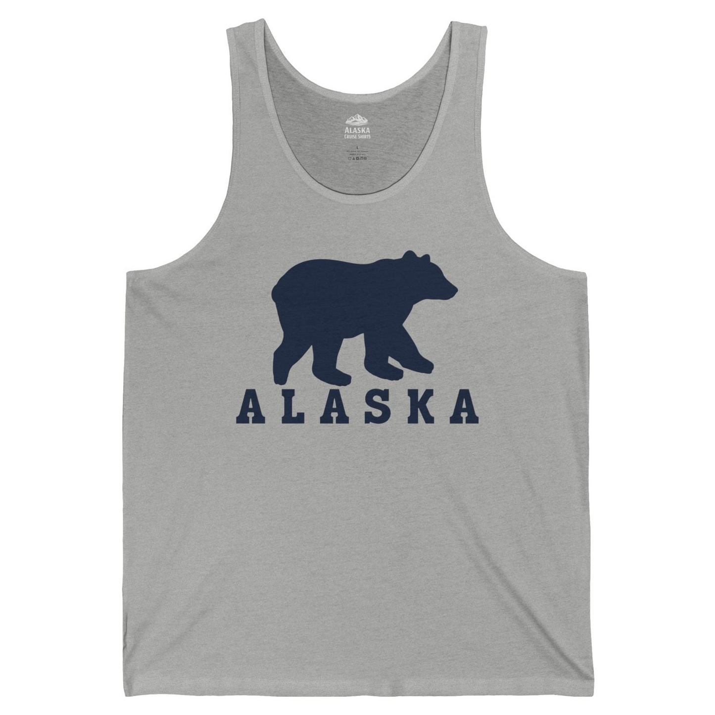Alaska Bear Silhouette Shirt Tank Top – Athletic Heather – Alaska Cruise Shirts