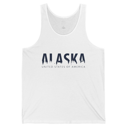 Alaska United States Typography Shirt Tank Top – White – Alaska Cruise Shirts