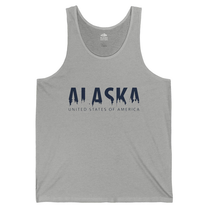 Alaska United States Typography Shirt Tank Top – Athletic Heather – Alaska Cruise Shirts
