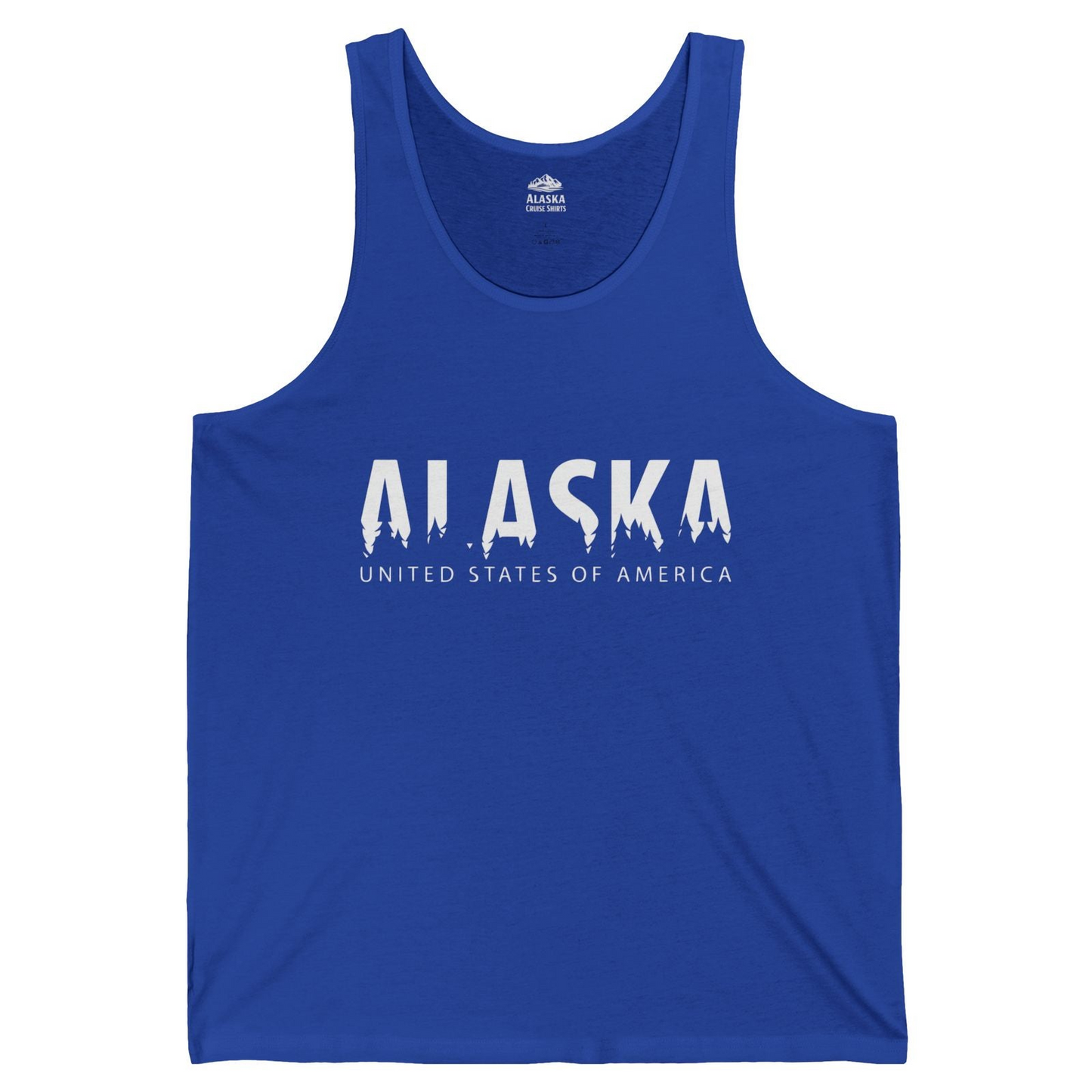 Alaska United States Typography Shirt Tank Top – True Royal – Alaska Cruise Shirts