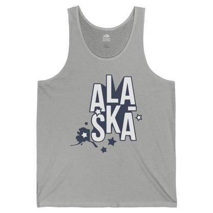 Alaska Stars Bold Typography Shirt Tank Top – Athletic Heather – Alaska Cruise Shirts