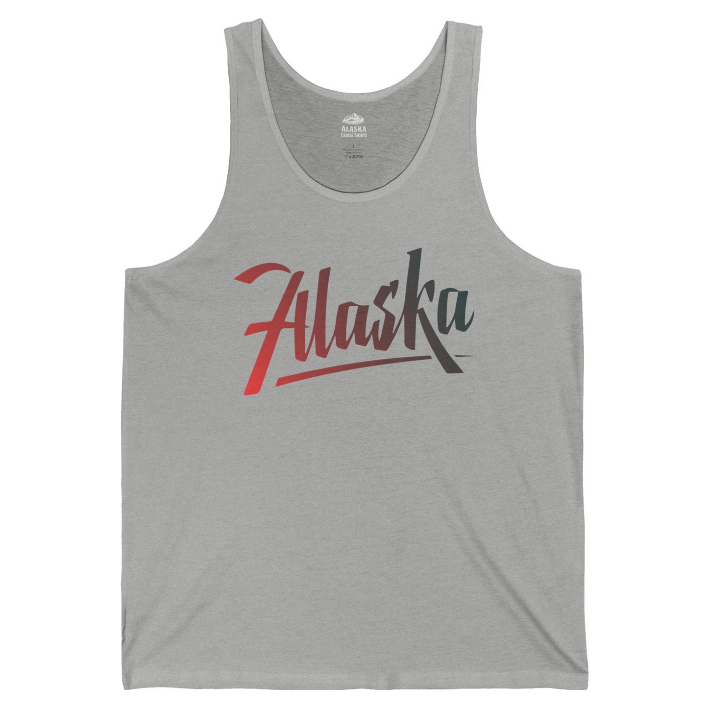 Alaska Script Wordmark Shirt Tank Top – Athletic Heather – Alaska Cruise Shirts