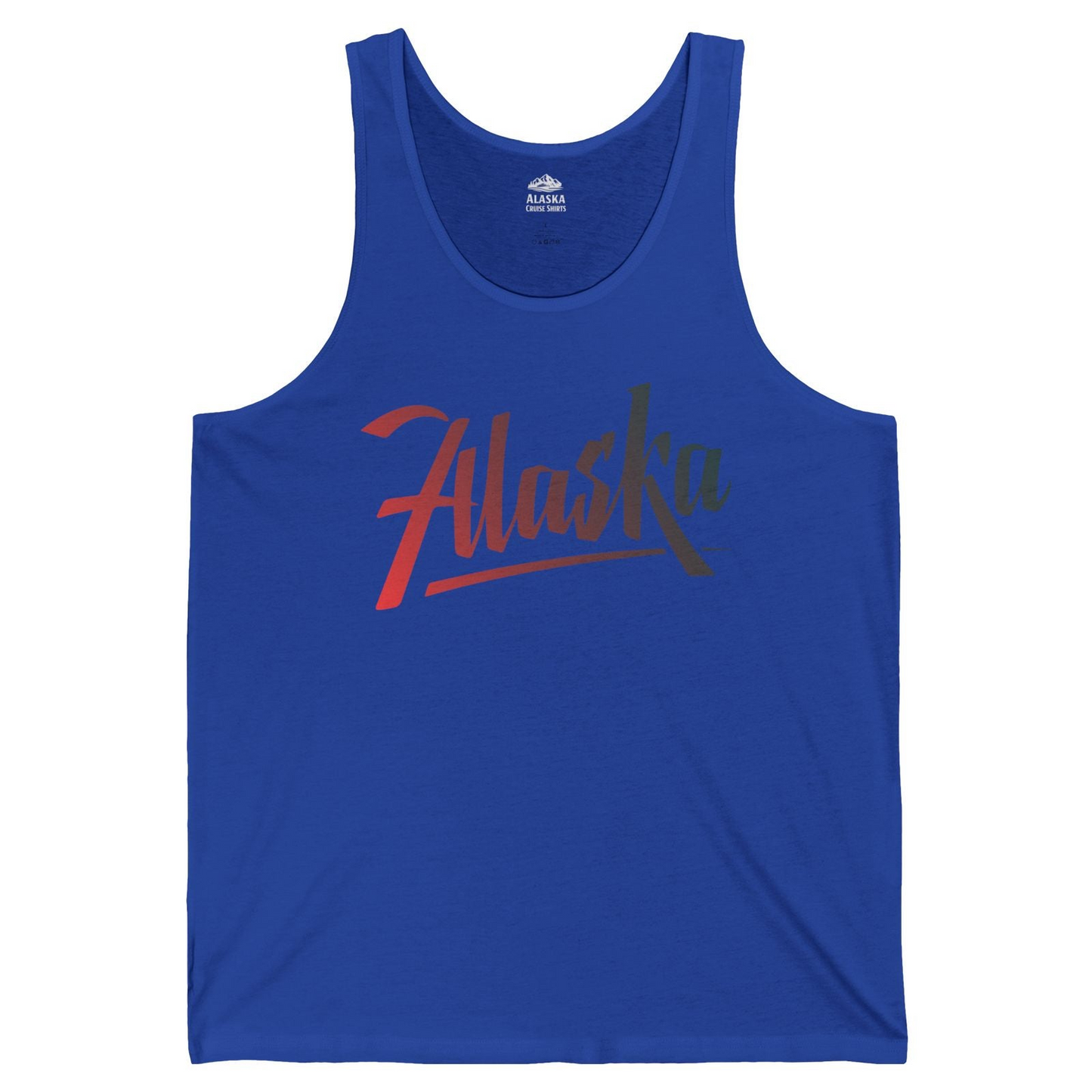 Alaska Script Wordmark Shirt Tank Top – True Royal – Alaska Cruise Shirts