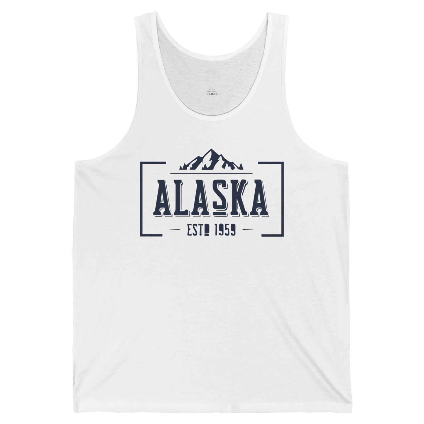 Alaska Mountain Vintage Shirt Tank Top – White – Alaska Cruise Shirts