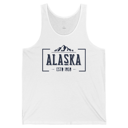 Alaska Mountain Vintage Shirt Tank Top – White – Alaska Cruise Shirts