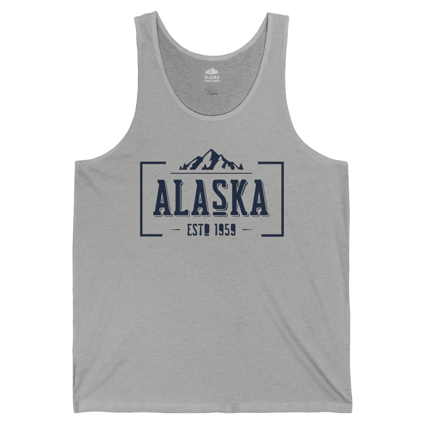 Alaska Mountain Vintage Shirt Tank Top – Athletic Heather – Alaska Cruise Shirts