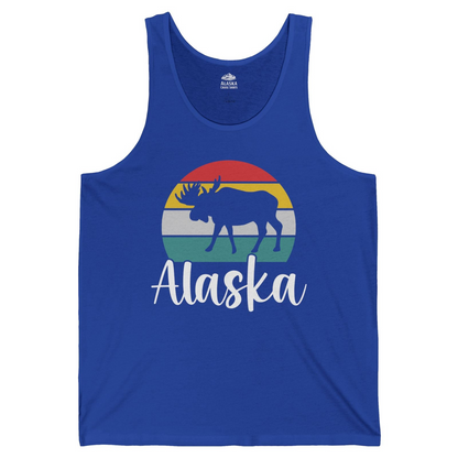 Retro Alaska Moose Silhouette Shirt Tank Top – True Royal – Alaska Cruise Shirts