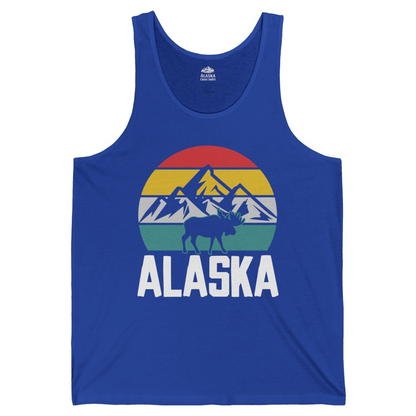 Retro Alaska Moose Silhouette Shirt Tank Top – True Royal – Alaska Cruise Shirts