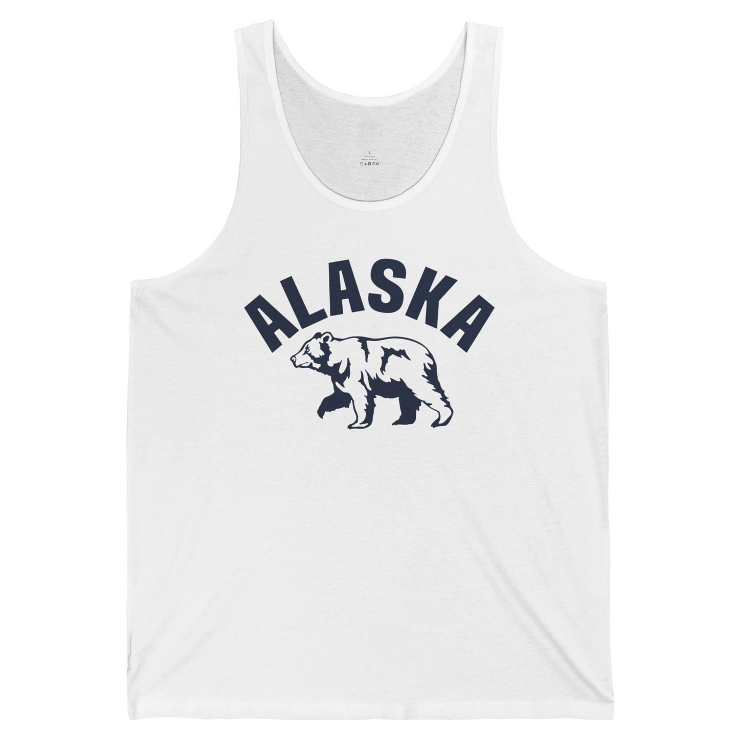 Alaska Bear Silhouette Wildlife Shirt Tank Top – White – Alaska Cruise Shirts