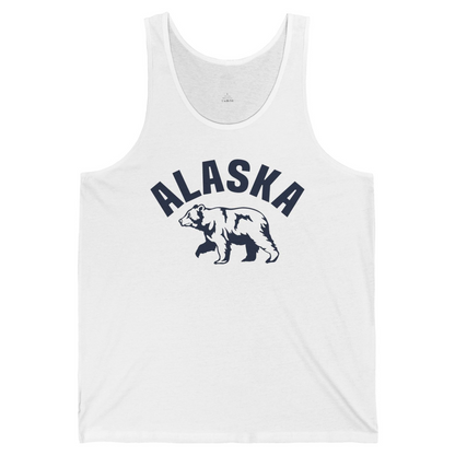 Alaska Bear Silhouette Wildlife Shirt Tank Top – White – Alaska Cruise Shirts