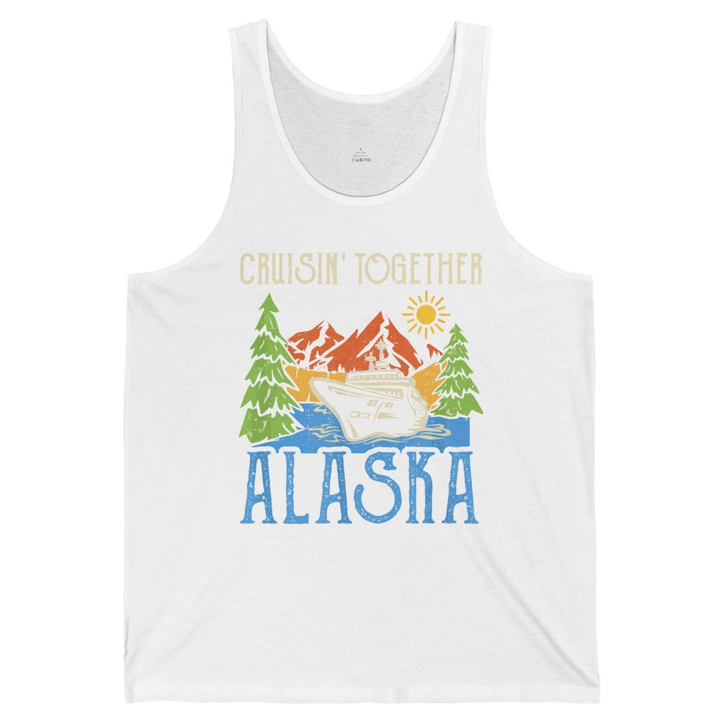 Alaska Cruise Adventure Nature Landscape Retro Family Shirt — Tank Top Tank Top – White – Alaska Cruise Shirts
