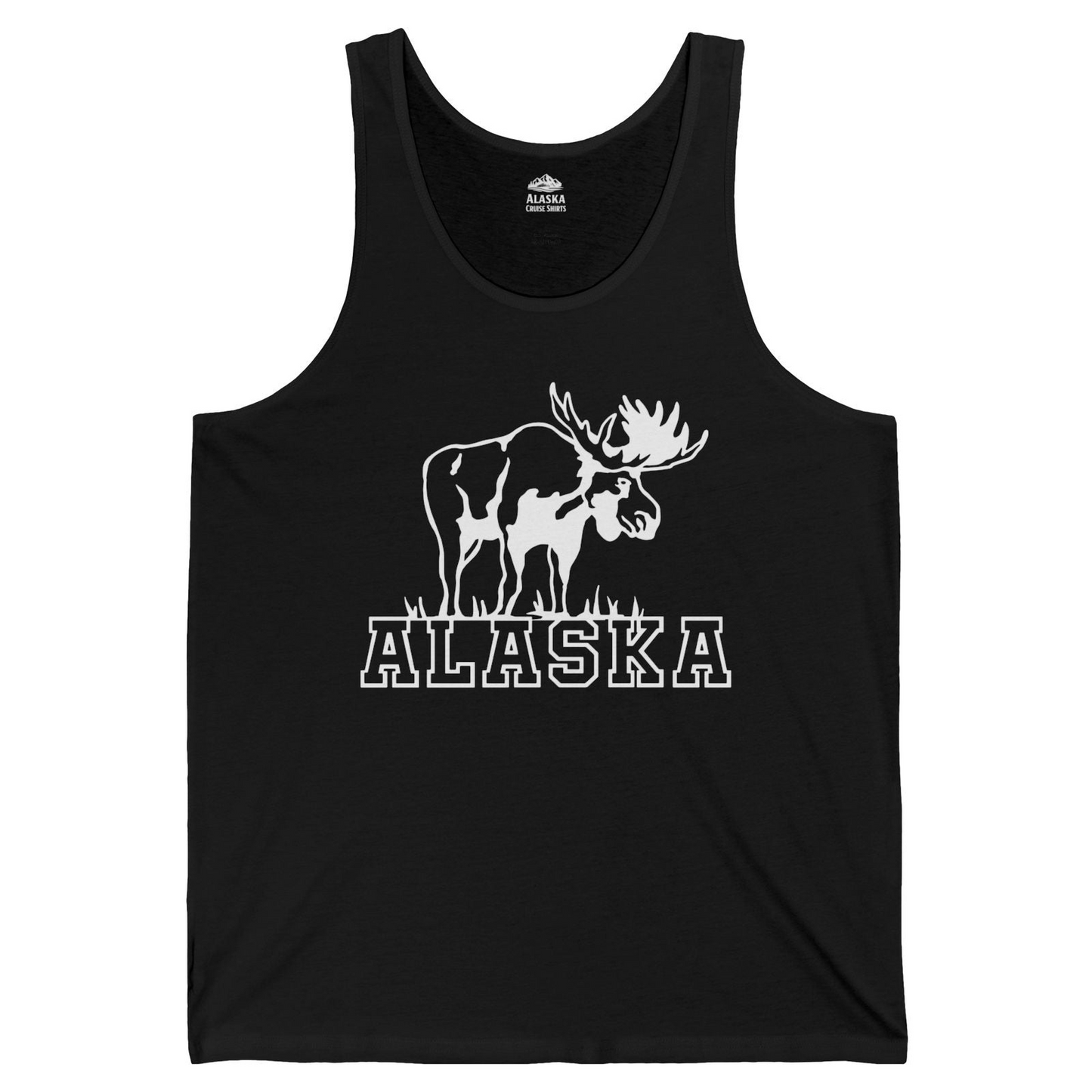 Alaska Moose Silhouette Shirt Tank Top – Black – Alaska Cruise Shirts