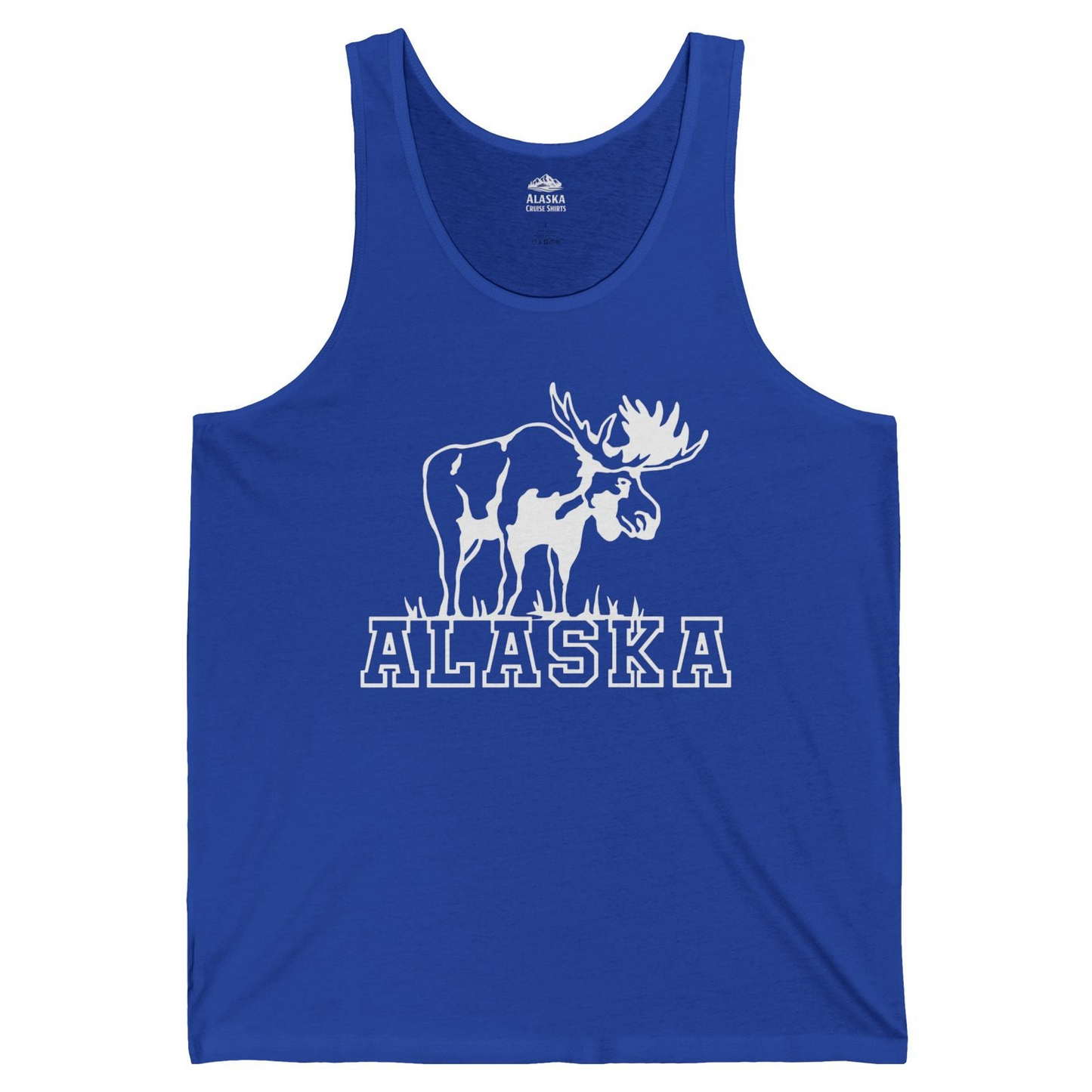 Alaska Moose Silhouette Shirt Tank Top – True Royal – Alaska Cruise Shirts