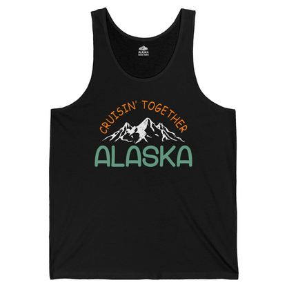 Cruisin Together Alaska Mountain Adventure Cruise Graphic Shirt — Tank Top Tank Top – Black – Alaska Cruise Shirts