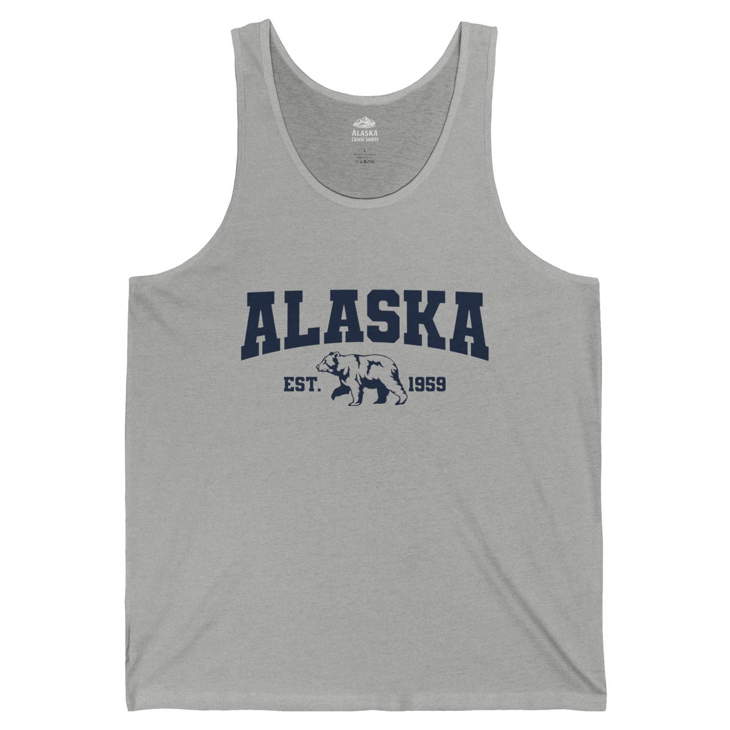 Vintage Alaska Bear Shirt Tank Top – Athletic Heather – Alaska Cruise Shirts