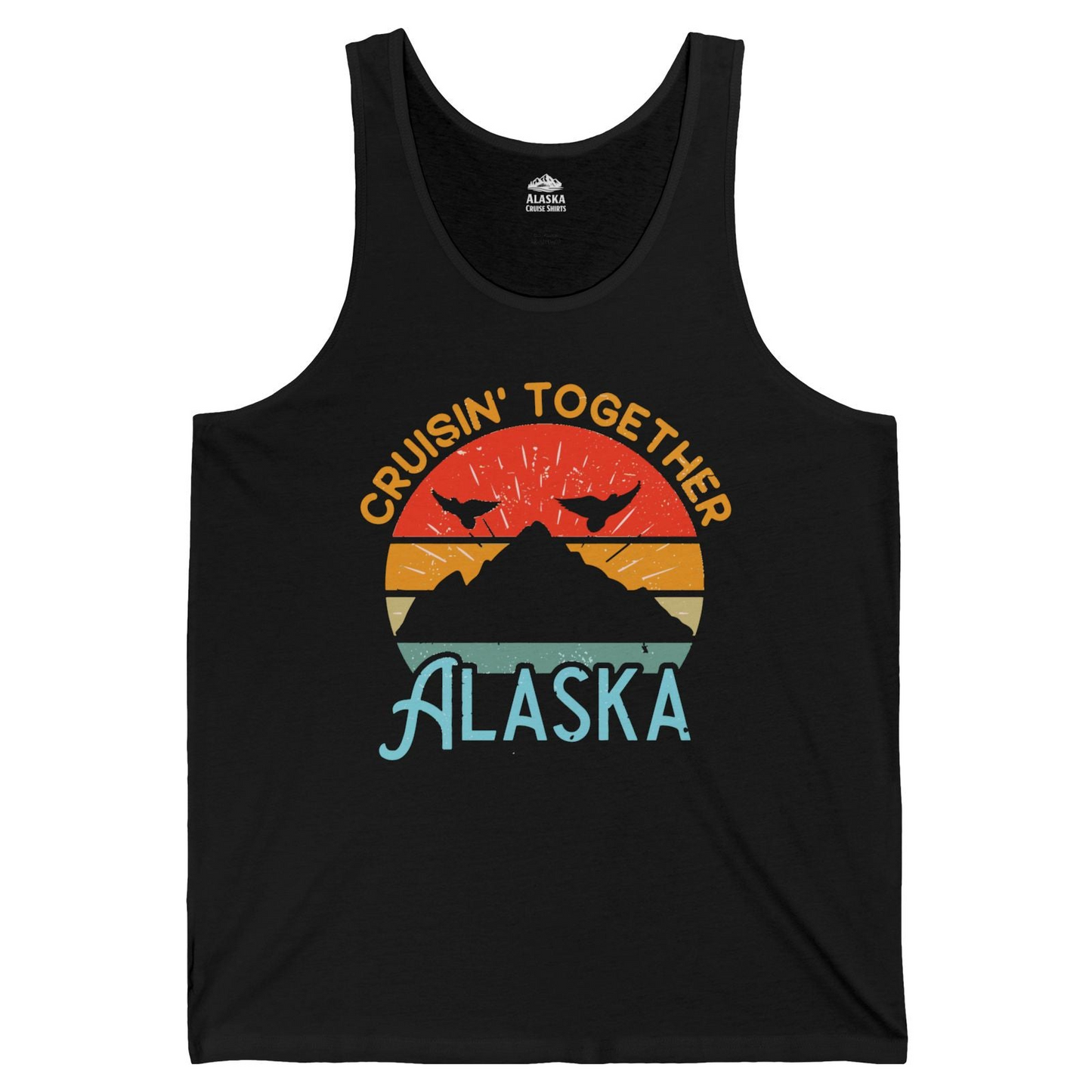 Retro Alaska Cruise Shirt Tank Top – Black – Alaska Cruise Shirts