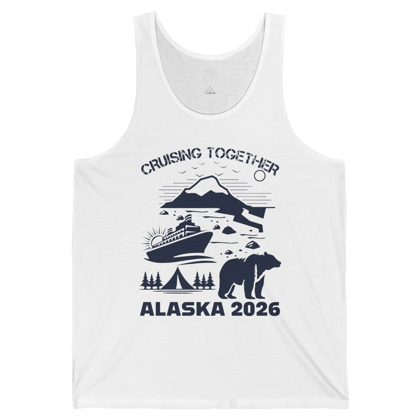 Alaska Cruise 2026 Family Adventure Bear Mountain Nature Shirt — Tank Top Tank Top – White – Alaska Cruise Shirts