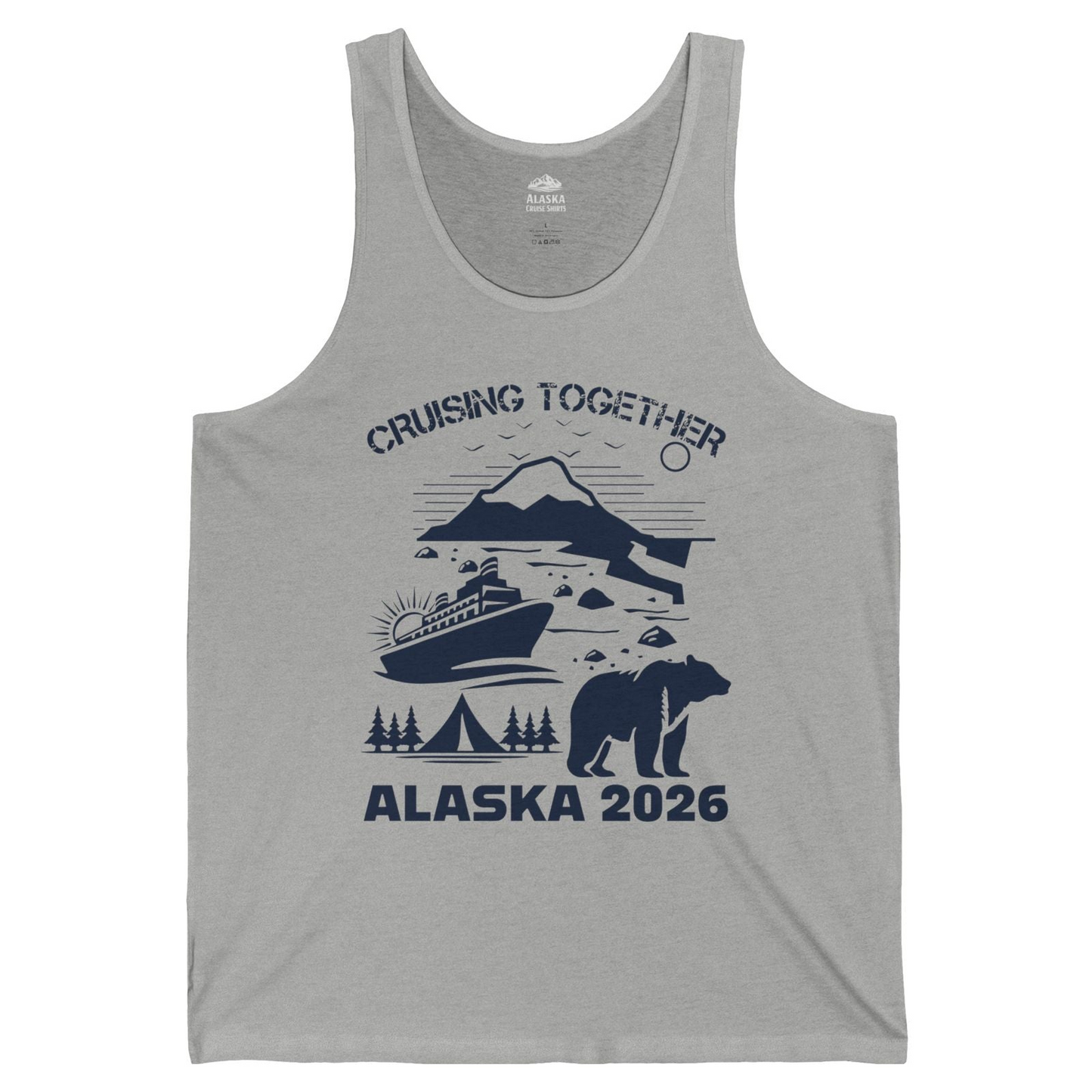Alaska Cruise 2026 Family Adventure Bear Mountain Nature Shirt — Tank Top Tank Top – Athletic Heather – Alaska Cruise Shirts