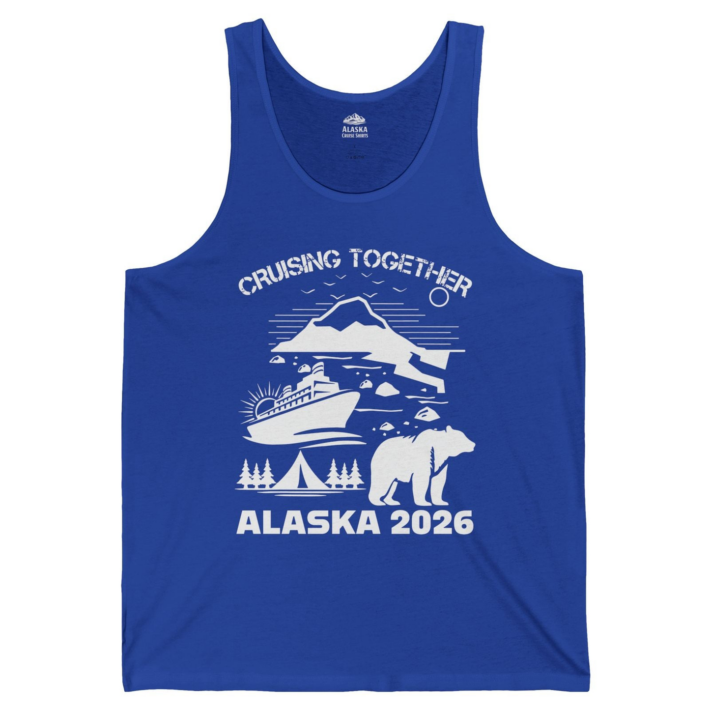 Alaska Cruise 2026 Family Adventure Bear Mountain Nature Shirt — Tank Top Tank Top – True Royal – Alaska Cruise Shirts
