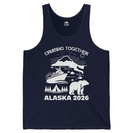 Alaska Cruise 2026 Family Adventure Bear Mountain Nature Shirt — Tank Top Tank Top – Navy – Alaska Cruise Shirts
