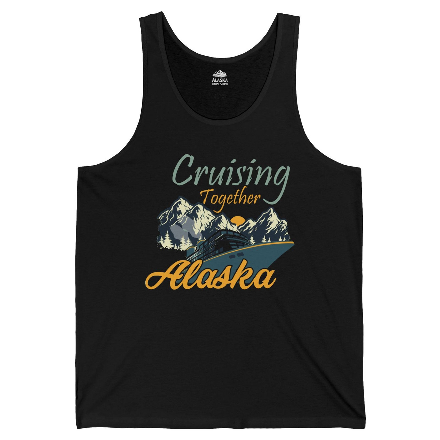 Cruising Together Alaska Mountains Family Alaska Cruise Adventure Shirt — Tank Top Tank Top – Black – Alaska Cruise Shirts