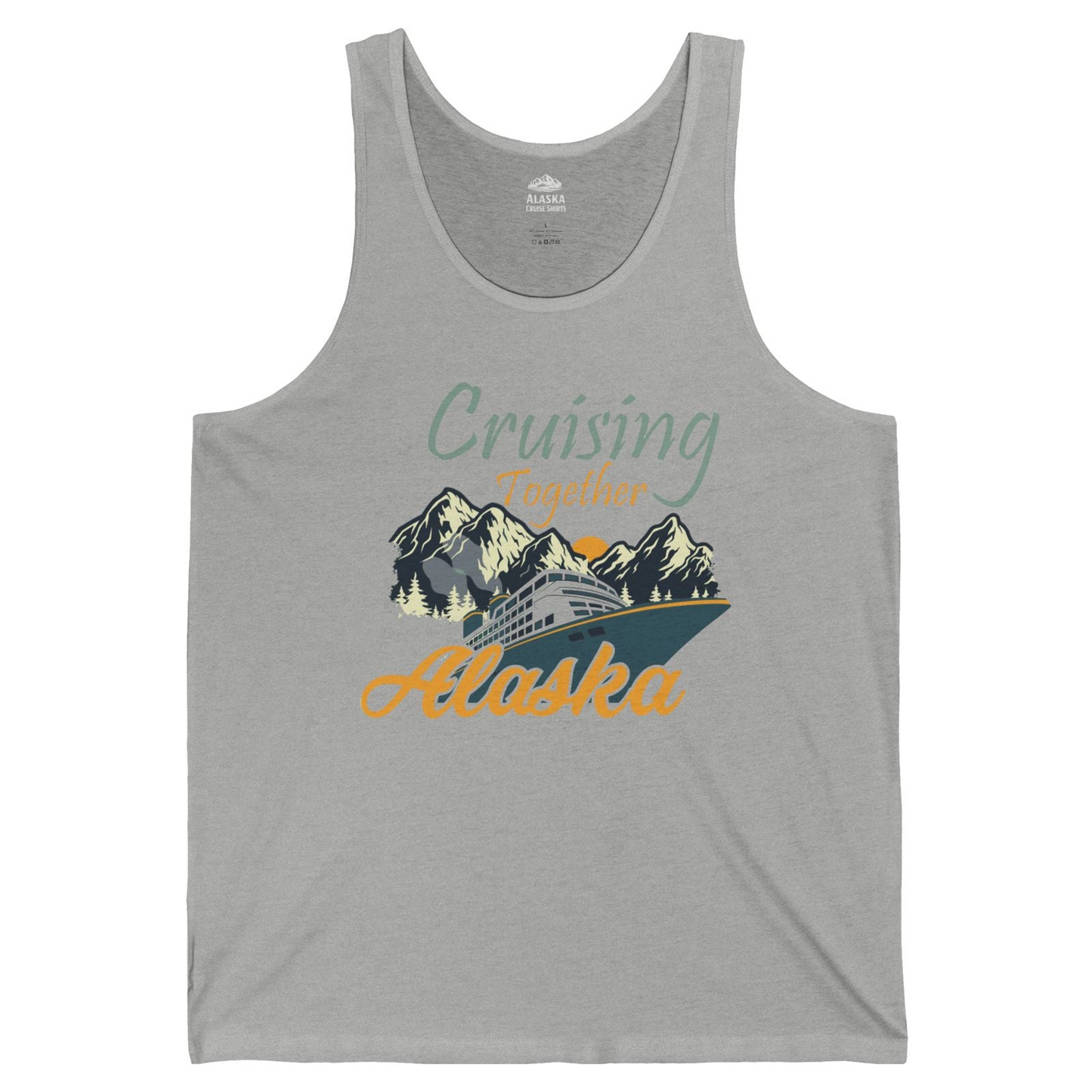 Cruising Together Alaska Mountains Family Alaska Cruise Adventure Shirt — Tank Top Tank Top – Athletic Heather – Alaska Cruise Shirts