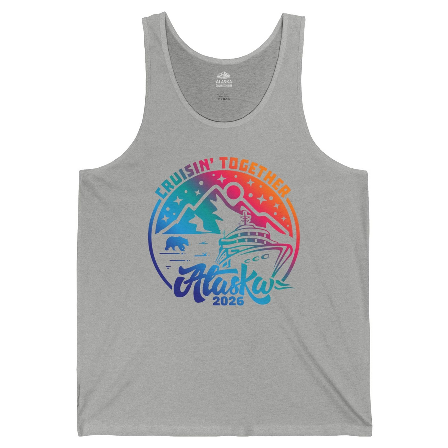 Alaska Cruise Adventure Mountains Wildlife Retro Family Group Shirt 2026 — Tank Top Tank Top – Athletic Heather – Alaska Cruise Shirts