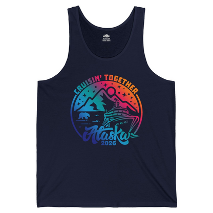 Alaska Cruise Adventure Mountains Wildlife Retro Family Group Shirt 2026 — Tank Top Tank Top – Navy – Alaska Cruise Shirts