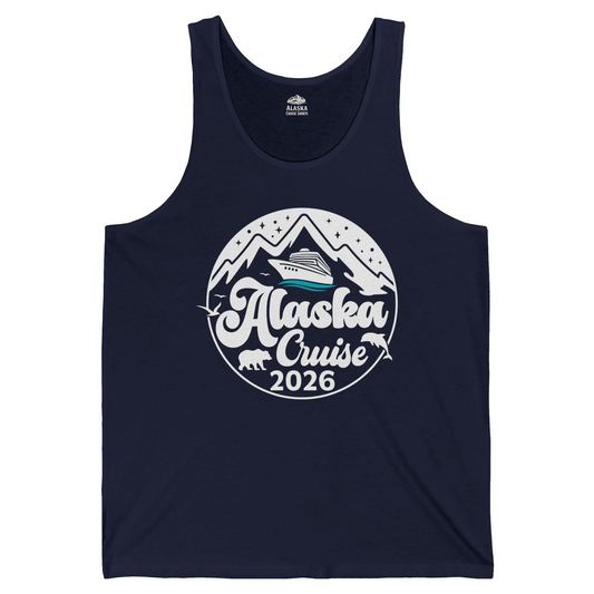 Alaska Cruise 2026 Shirt Tank Top – Navy – Alaska Cruise Shirts