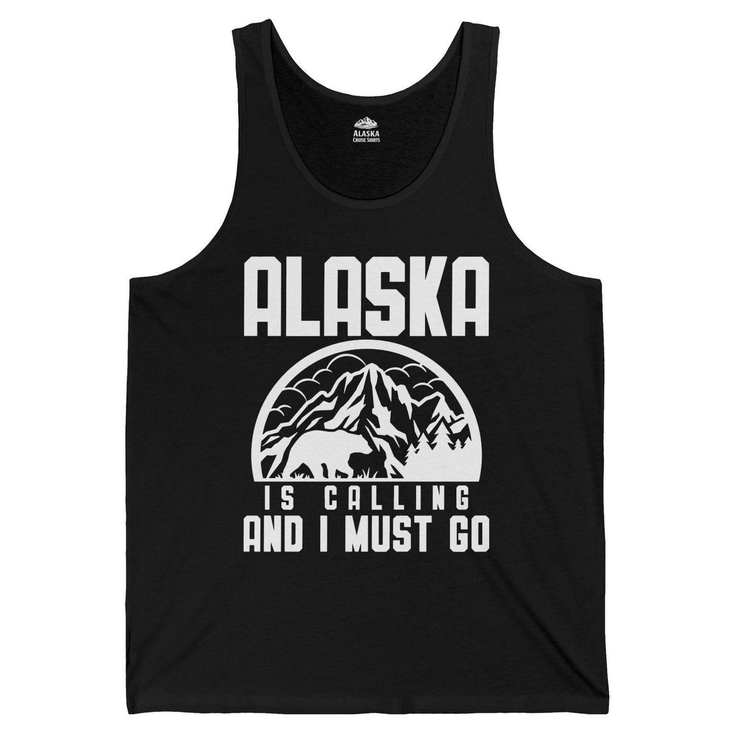 Alaska Is Calling Shirt Tank Top – Black – Alaska Cruise Shirts