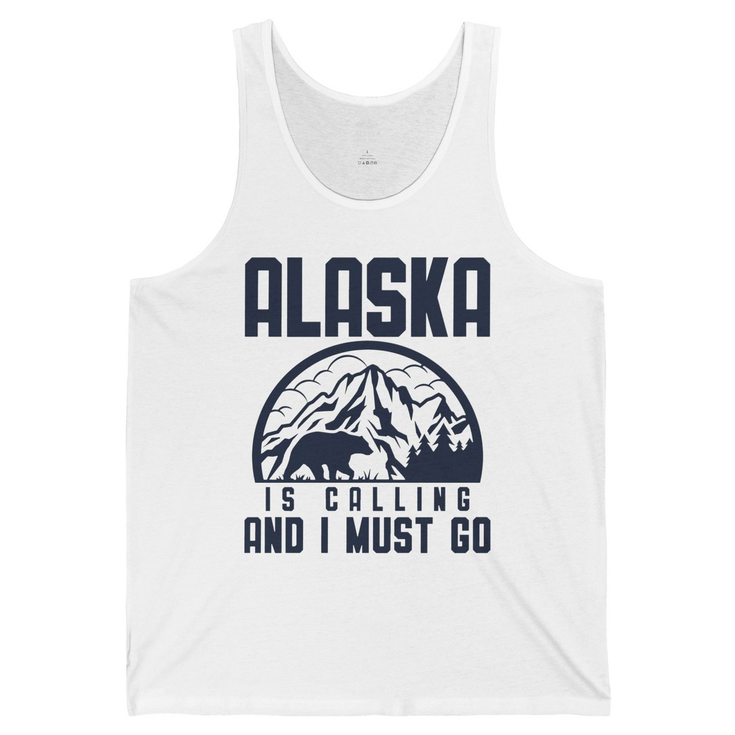 Alaska Is Calling Shirt Tank Top – White – Alaska Cruise Shirts