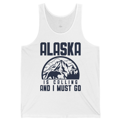 Alaska Is Calling Shirt Tank Top – White – Alaska Cruise Shirts