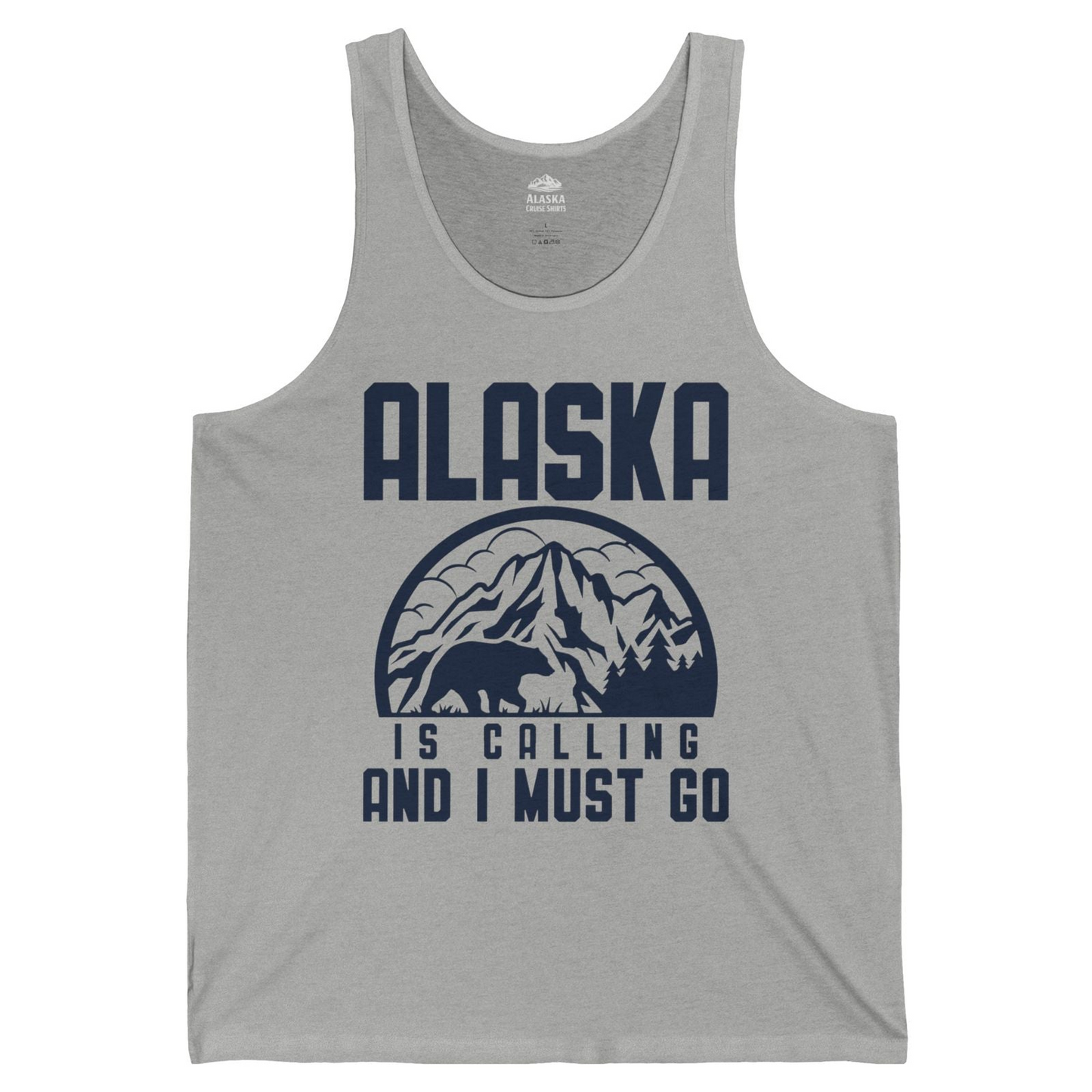 Alaska Is Calling Shirt Tank Top – Athletic Heather – Alaska Cruise Shirts