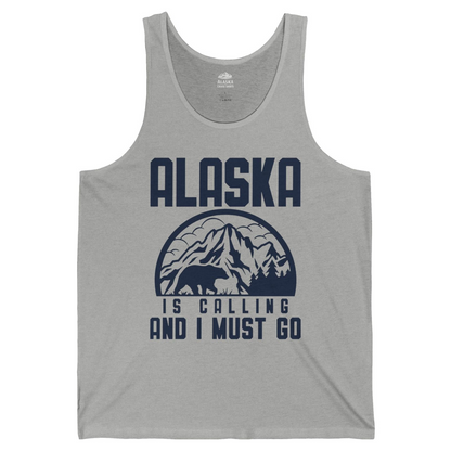 Alaska Is Calling Shirt Tank Top – Athletic Heather – Alaska Cruise Shirts