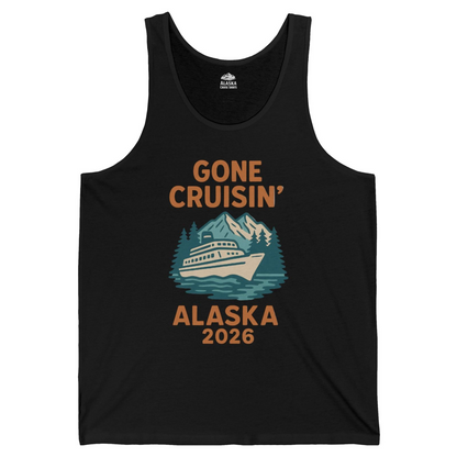 Gone Cruisin Alaska 2026 Retro Cruise Ship Nature Scenery Shirt — Tank Top Tank Top – Black – Alaska Cruise Shirts