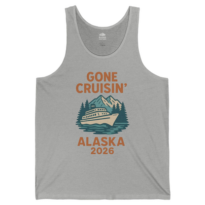 Gone Cruisin Alaska 2026 Retro Cruise Ship Nature Scenery Shirt — Tank Top Tank Top – Athletic Heather – Alaska Cruise Shirts