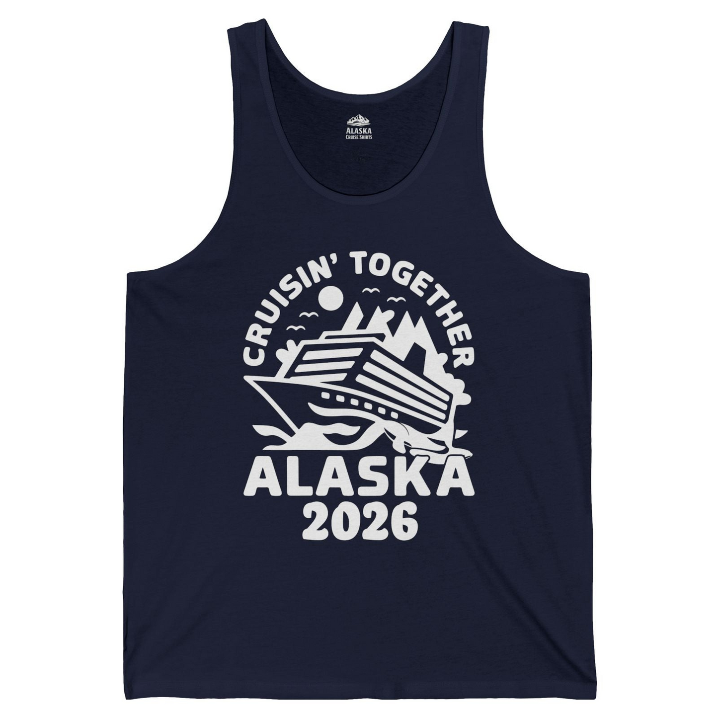 Cruisin Together Alaska Cruise Shirt Tank Top – Navy – Alaska Cruise Shirts