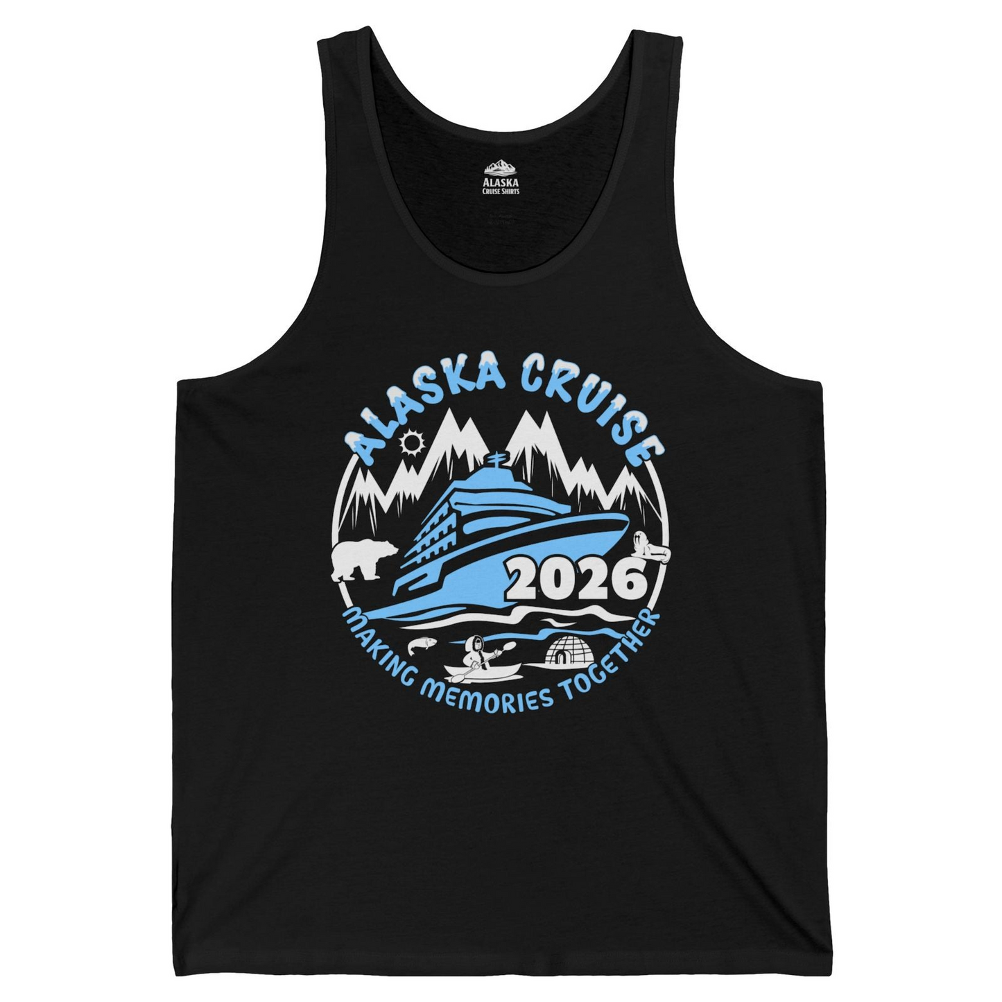 Alaska Cruise 2026 Shirt Tank Top – Black – Alaska Cruise Shirts
