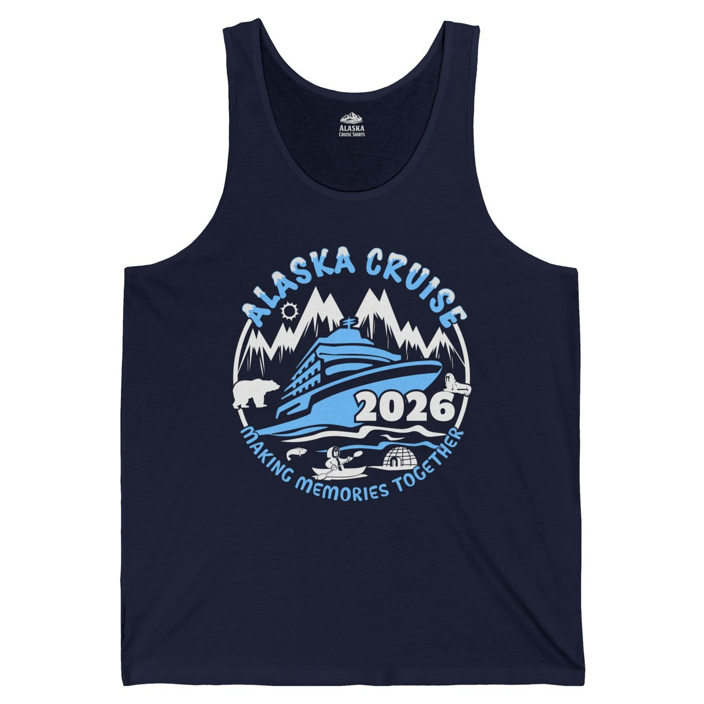Alaska Cruise 2026 Shirt Tank Top – Navy – Alaska Cruise Shirts