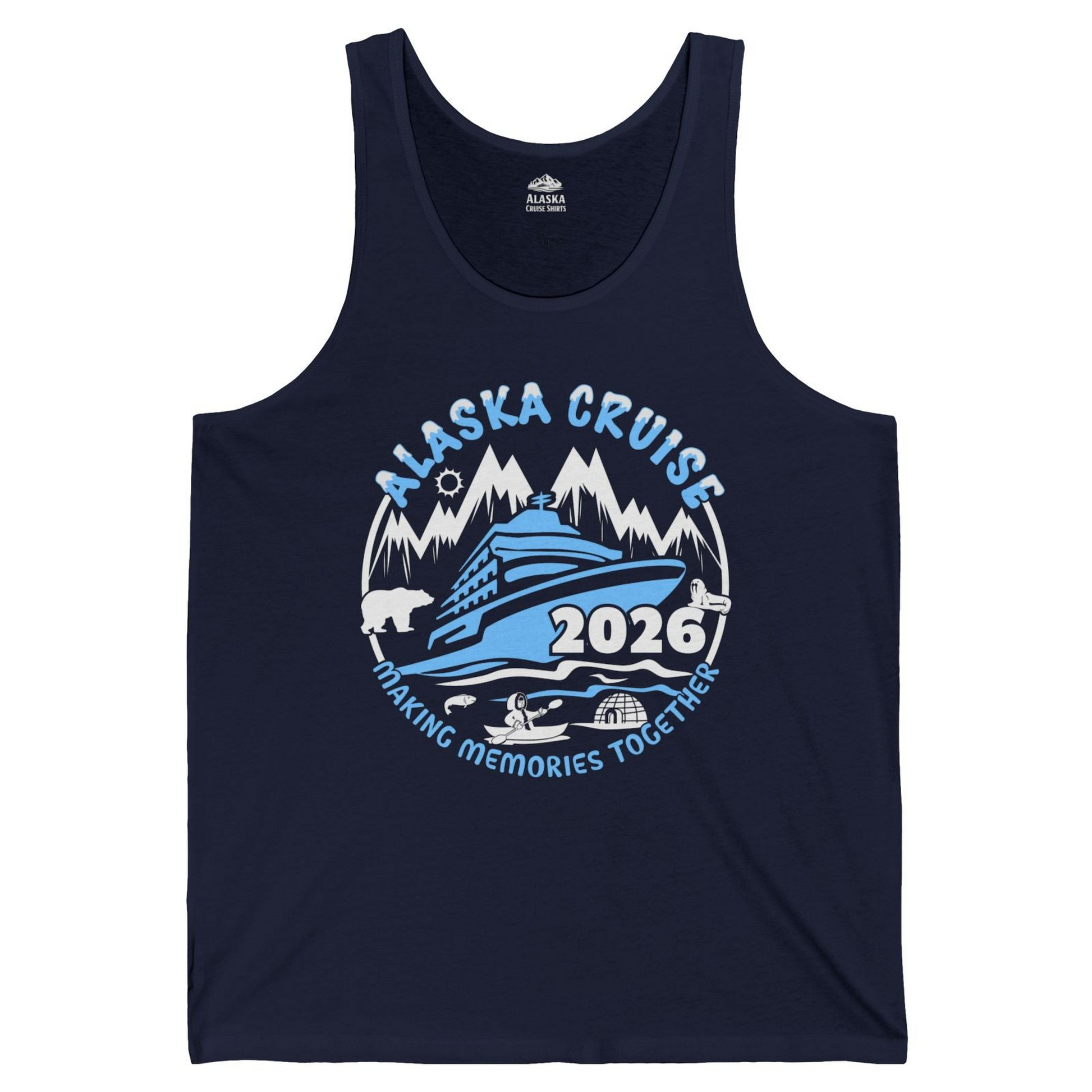 Alaska Cruise 2026 Shirt Tank Top – Navy – Alaska Cruise Shirts