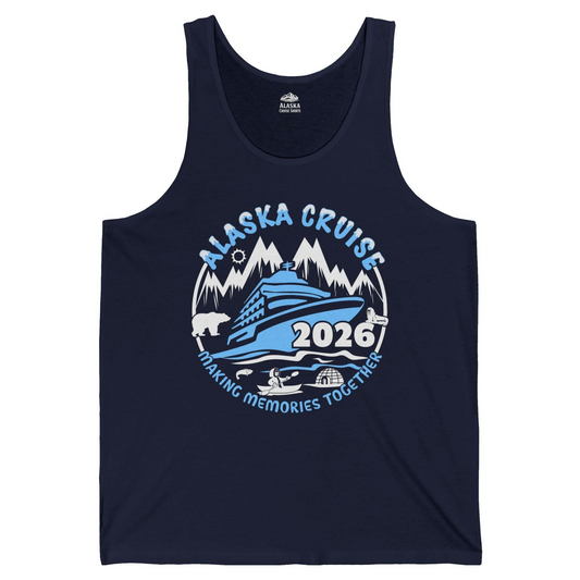 Alaska Cruise 2026 Shirt Tank Top – Navy – Alaska Cruise Shirts