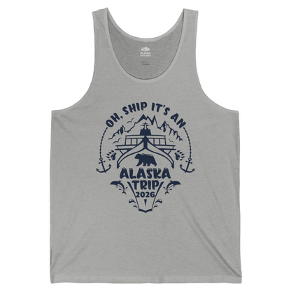 Oh Ship It’s an Alaska Trip 2026 Cruise and Wildlife Shirt — Tank Top Tank Top – Athletic Heather – Alaska Cruise Shirts