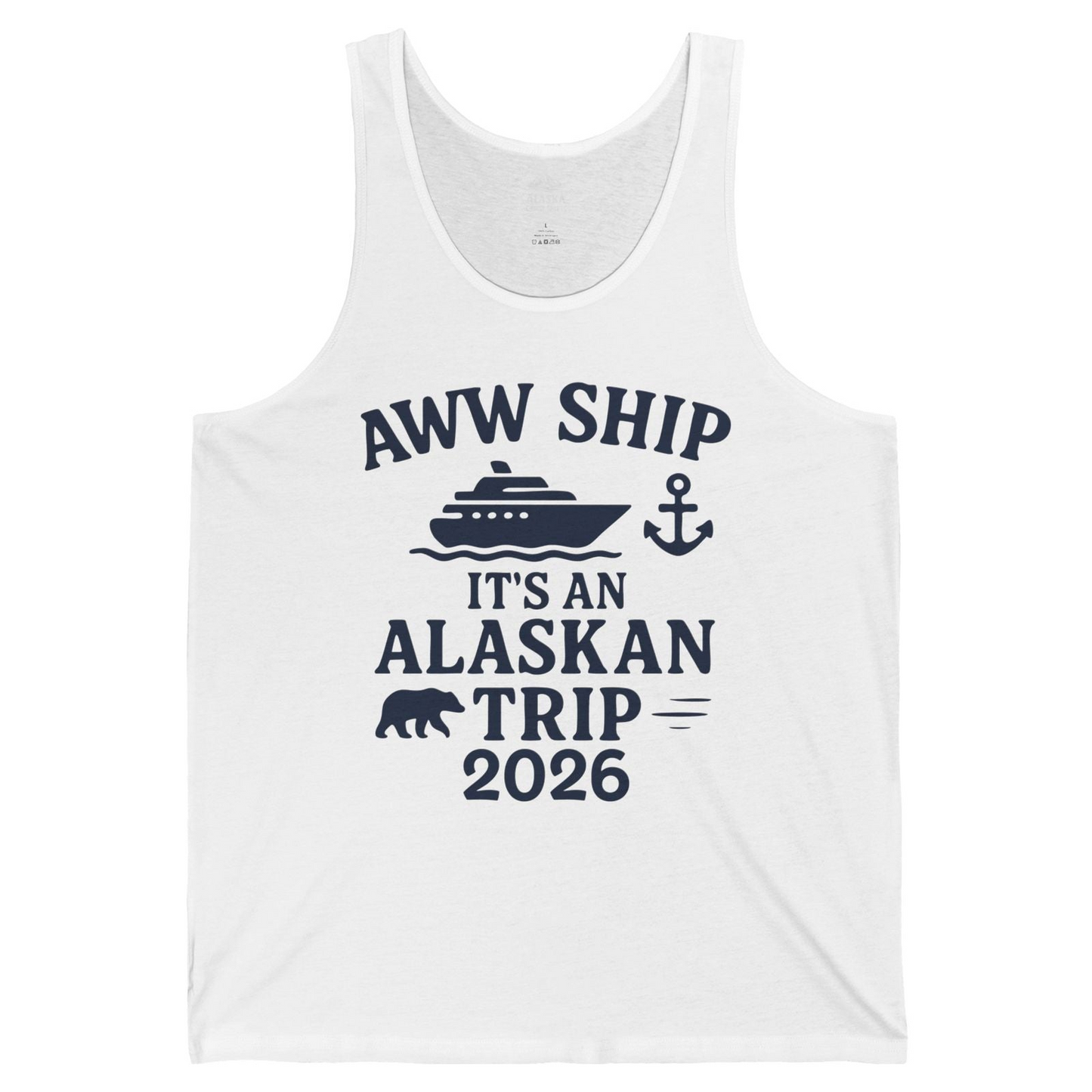 Alaska Cruise Shirt Tank Top – White – Alaska Cruise Shirts