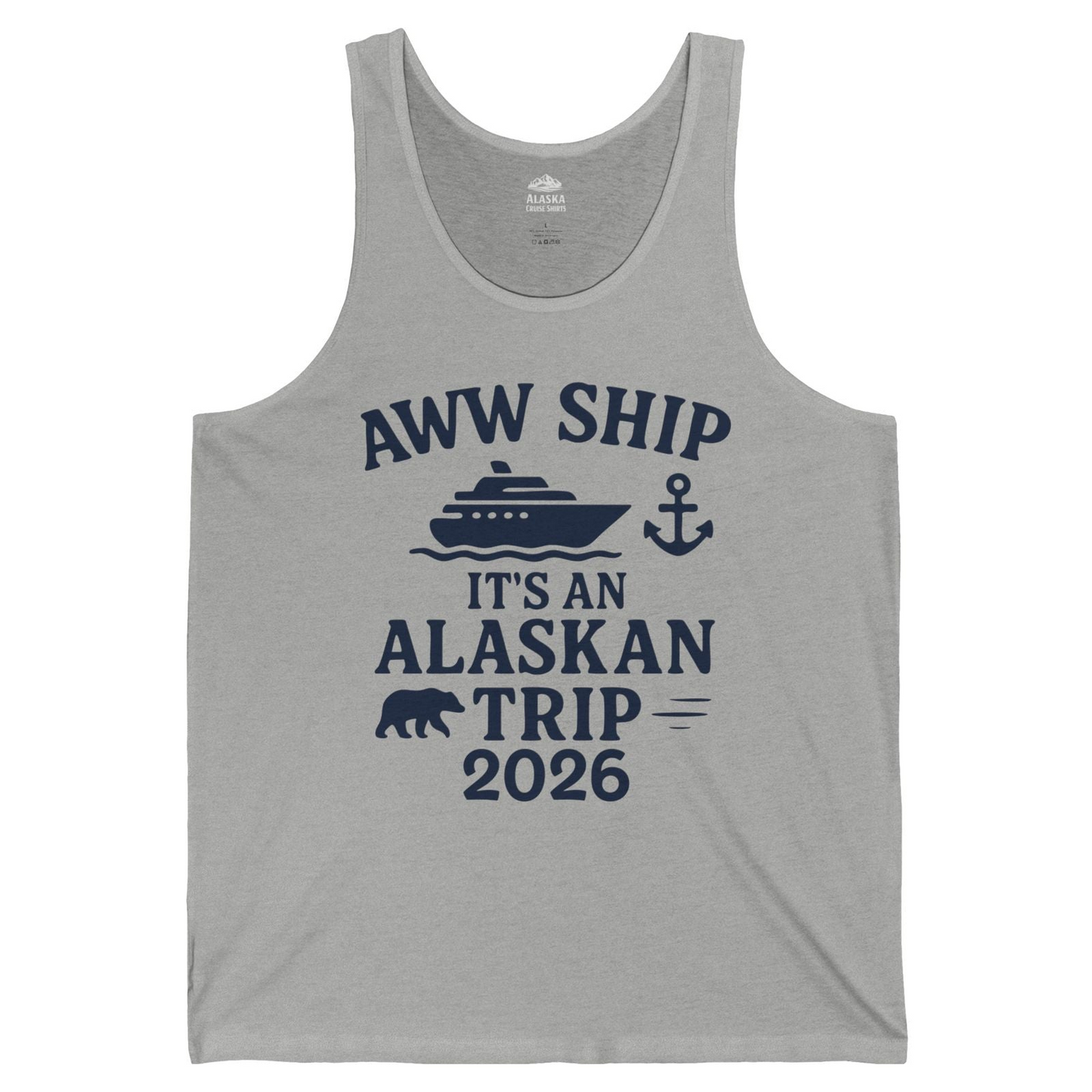 Alaska Cruise Shirt Tank Top – Athletic Heather – Alaska Cruise Shirts