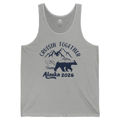 Cruisin Together Alaska 2026 Bear Mountain Group Cruise Shirt — Tank Top Tank Top – Athletic Heather – Alaska Cruise Shirts