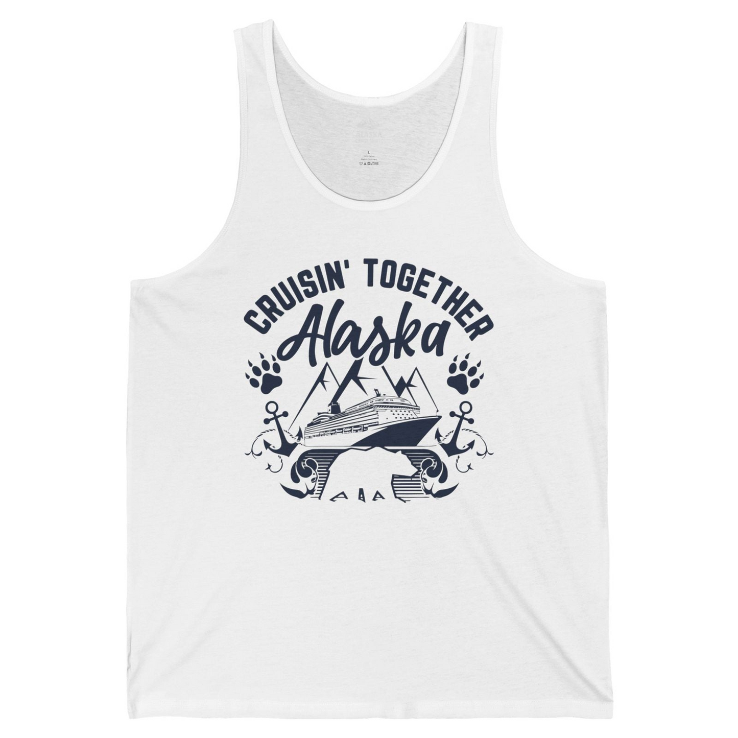 Alaska Cruise Adventure Shirt Tank Top – White – Alaska Cruise Shirts