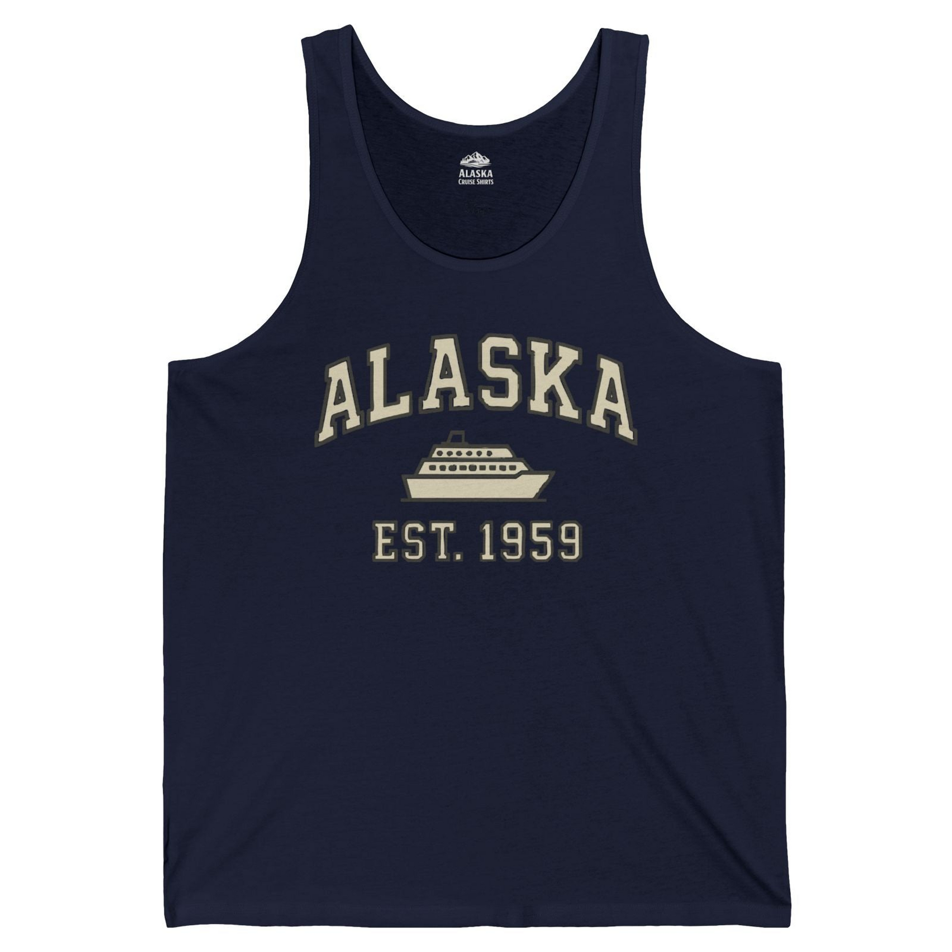 Alaska Cruise Shirt Tank Top – Navy – Alaska Cruise Shirts
