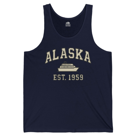 Alaska Cruise Shirt Tank Top – Navy – Alaska Cruise Shirts