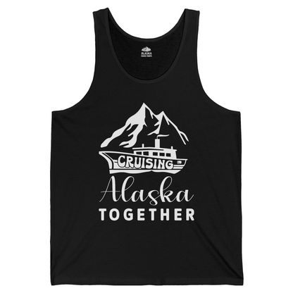 Cruising Alaska Together Mountains and Ship Family Cruise Shirt — Tank Top Tank Top – Black – Alaska Cruise Shirts