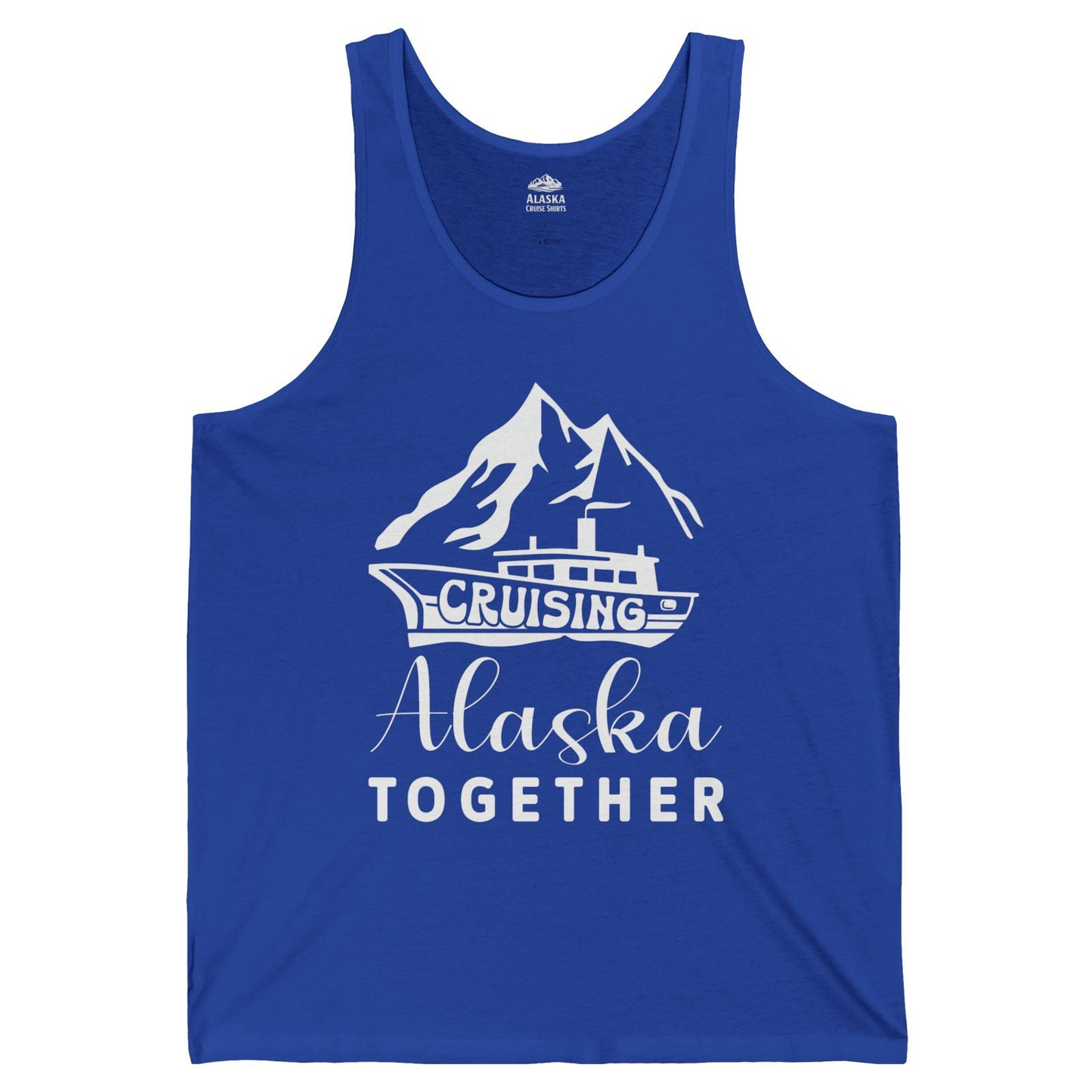 Cruising Alaska Together Mountains and Ship Family Cruise Shirt — Tank Top Tank Top – True Royal – Alaska Cruise Shirts